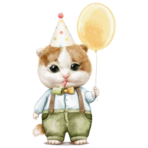 Väggdekor barn med en Kalaspojke med hatt och ballong.