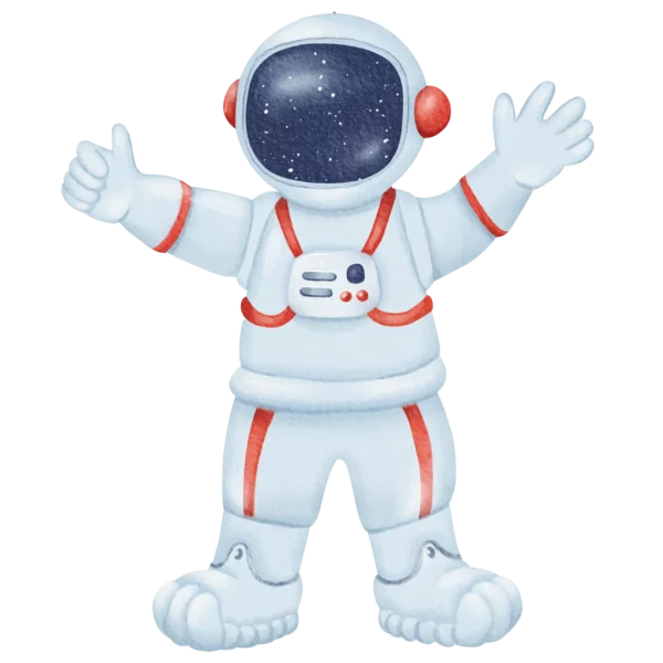 Väggklistermärken barn med en astronaut med en stor hjälm