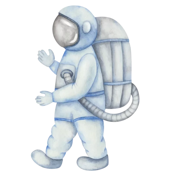 Väggklistermärken barn med en stor astronaut som promenerar