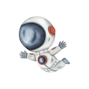 Väggklistermärken barn med en liten astronaut som svävar i rymden