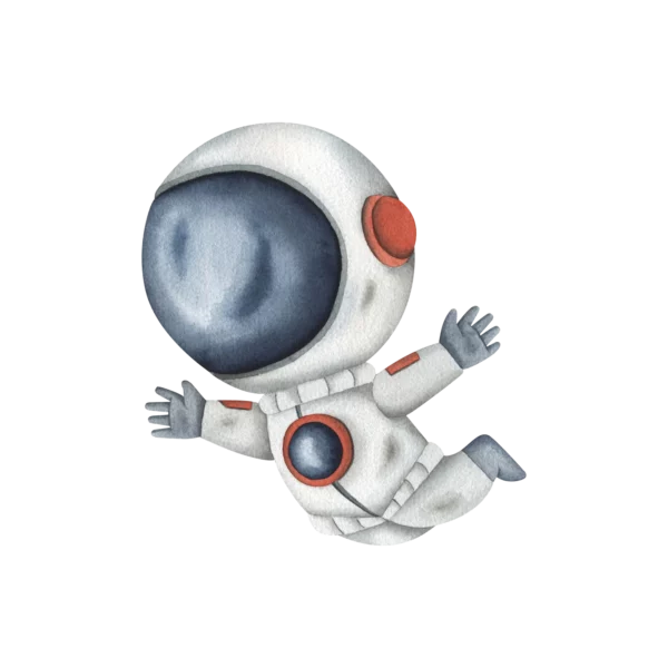 Väggklistermärken barn med en liten astronaut som svävar i rymden
