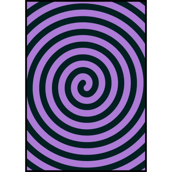 Barntavla som visar ett lila och svart spiralmönster, perfekt poster för barnrum