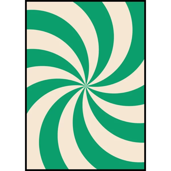 Barntavla med grön swirl, perfekt poster för barnrum