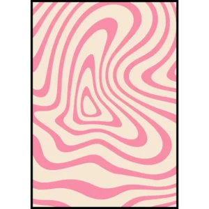 Barntavla med rosa vågor, perfekt poster för barnrum