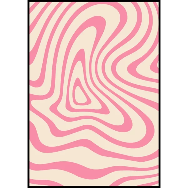 Barntavla med rosa vågor, perfekt poster för barnrum