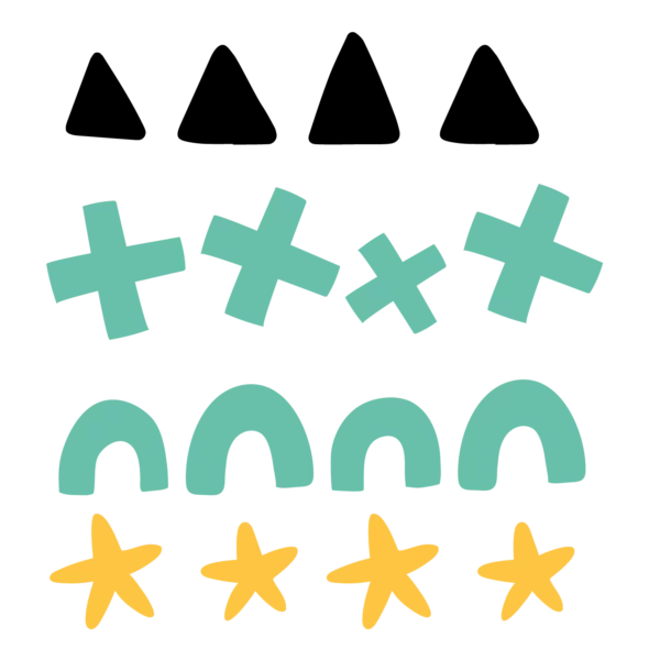 Wallstickers barn som visar grafik till snälla monster