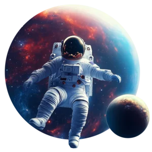 Väggdekor barn med astronaut i rymden perfekt för spännande barnrum